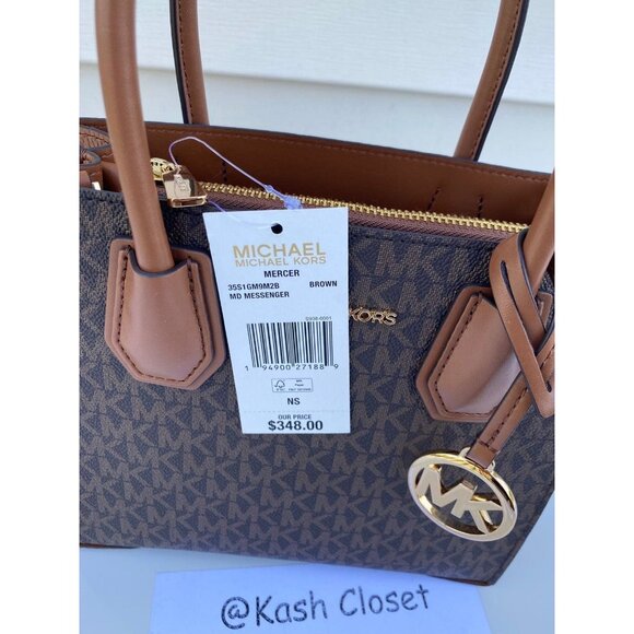 Michael Kors mercer messanger bag medium crossbody purse brown - Picture 8 of 8